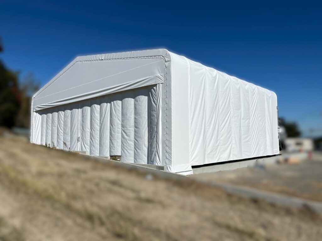 テント倉庫の施工事例の写真