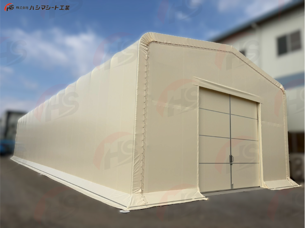 テント倉庫の施工事例の写真