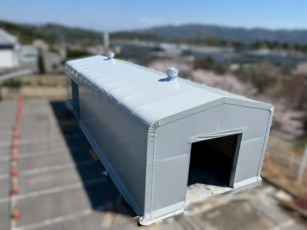 テント倉庫の施工事例の写真