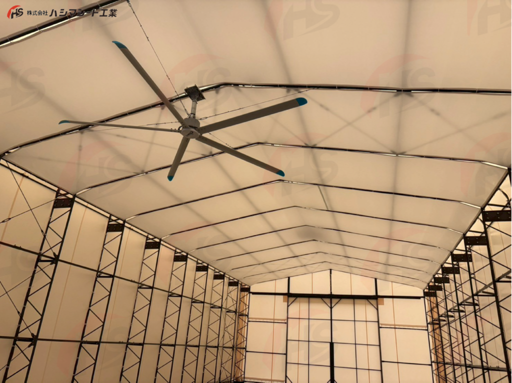 テント倉庫の施工事例の写真