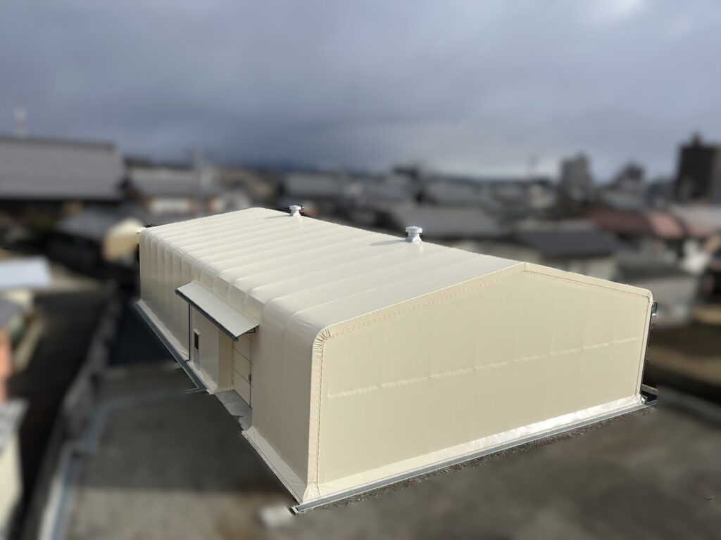 テント倉庫の施工事例の写真