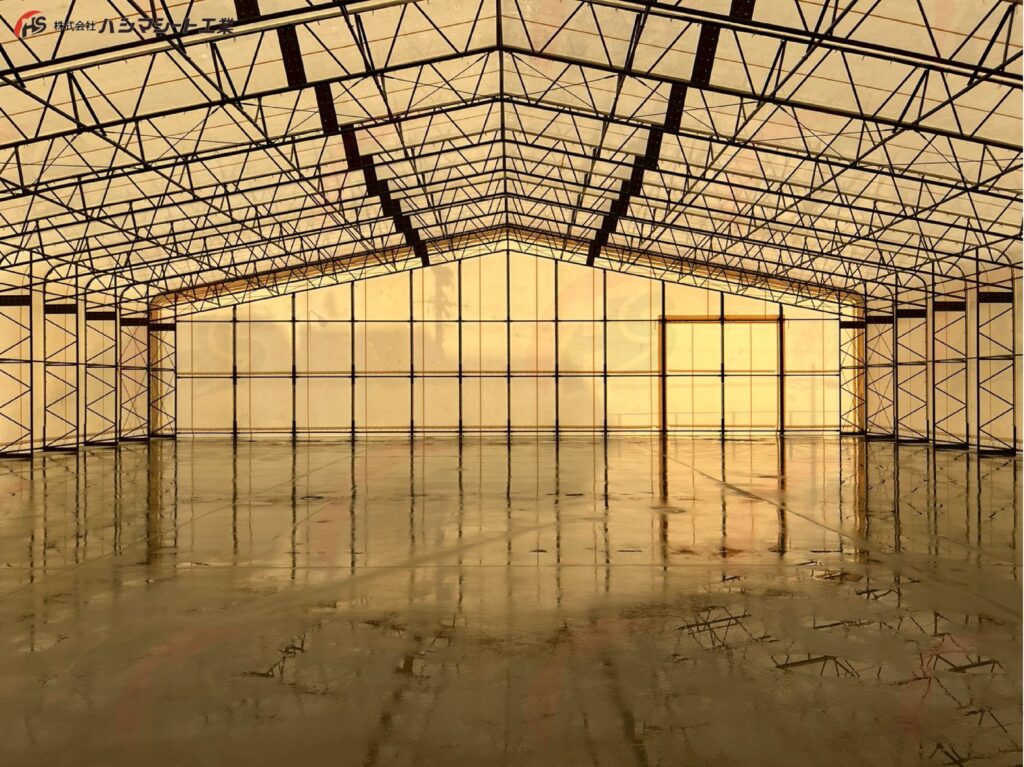 テント倉庫の施工事例の写真