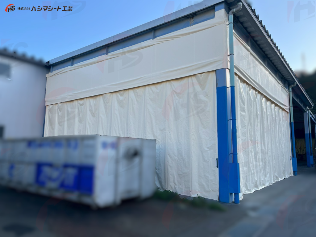 テント倉庫の施工事例の写真